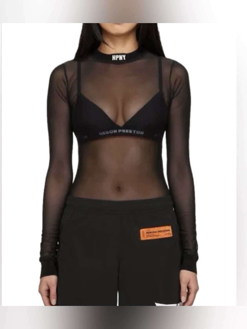 Heron Preston Gothic Black Mesh Bodysuit